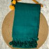 Mulmul Cotton Sequince Saree – Rama Green