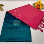 Kanchipuram Semi Soft Silk Saree – Rani Pink with Peacock Green Zari Pallu | Elegant Traditional Silk Saree